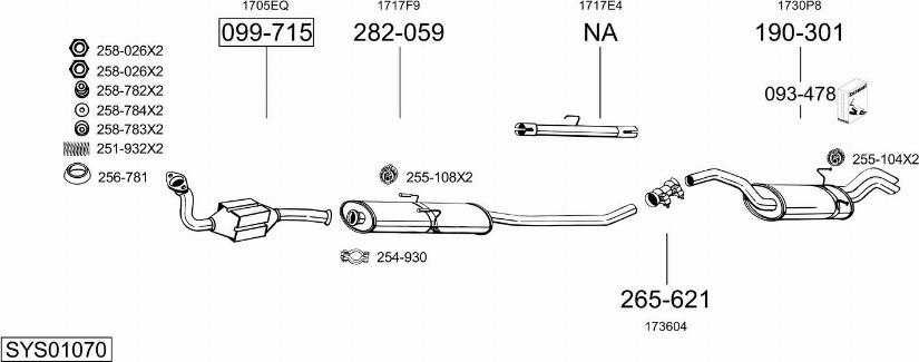 Bosal SYS01070 - Izplūdes gāzu sistēma ps1.lv