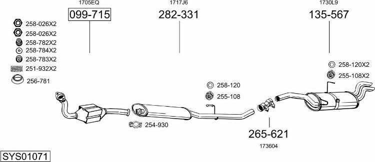 Bosal SYS01071 - Izplūdes gāzu sistēma ps1.lv