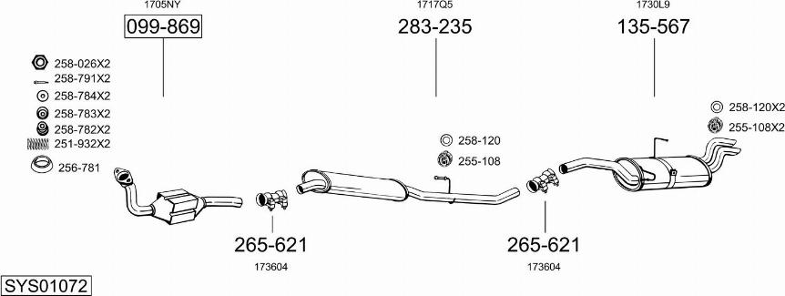 Bosal SYS01072 - Izplūdes gāzu sistēma ps1.lv