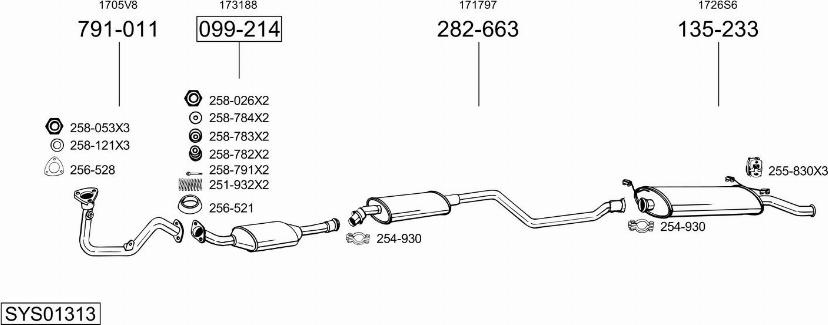 Bosal SYS01313 - Izplūdes gāzu sistēma ps1.lv