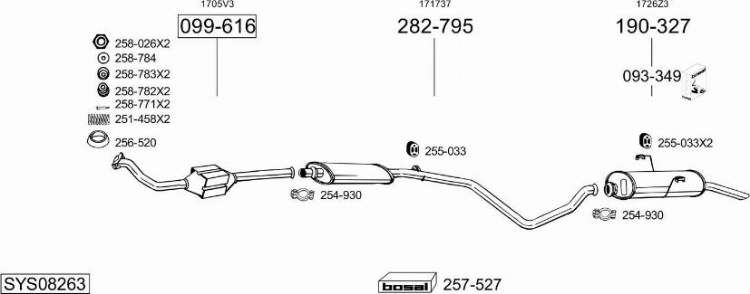 Bosal SYS08263 - Izplūdes gāzu sistēma ps1.lv