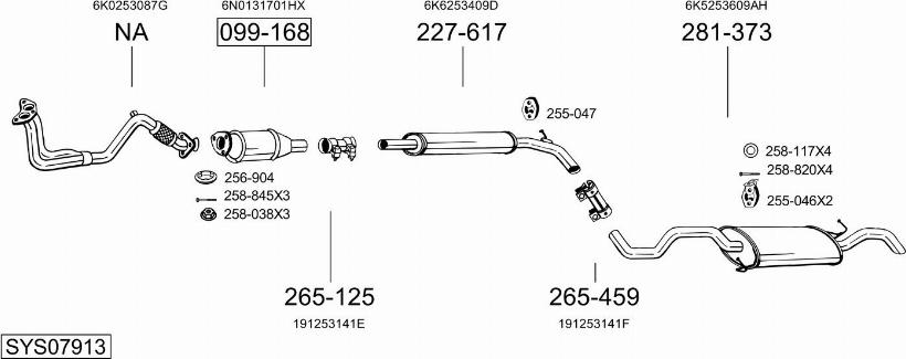 Bosal SYS07913 - Izplūdes gāzu sistēma ps1.lv