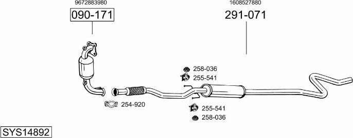 Bosal SYS14892 - Izplūdes gāzu sistēma ps1.lv