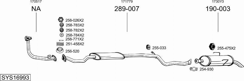 Bosal SYS16993 - Izplūdes gāzu sistēma ps1.lv