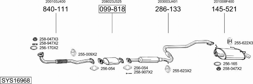 Bosal SYS16968 - Izplūdes gāzu sistēma ps1.lv