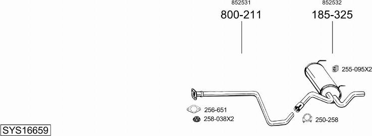 Bosal SYS16659 - Izplūdes gāzu sistēma ps1.lv