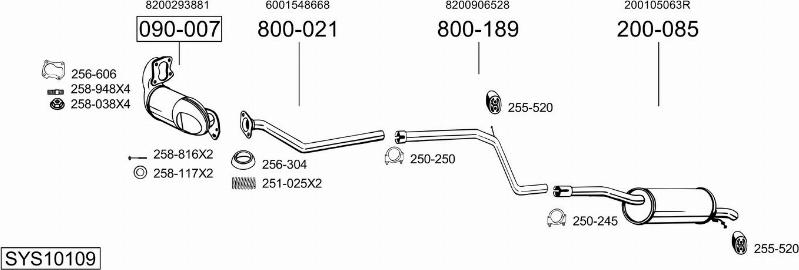 Bosal SYS10109 - Izplūdes gāzu sistēma ps1.lv