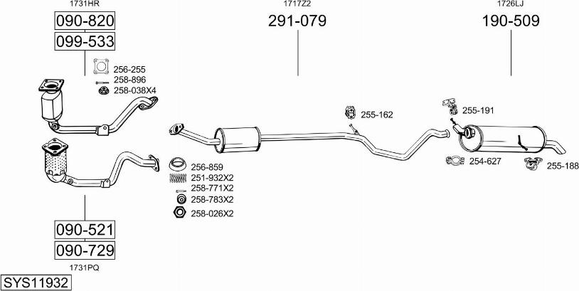 Bosal SYS11932 - Izplūdes gāzu sistēma ps1.lv