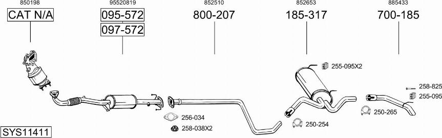 Bosal SYS11411 - Izplūdes gāzu sistēma ps1.lv