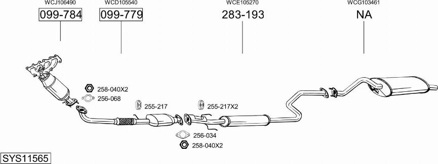 Bosal SYS11565 - Izplūdes gāzu sistēma ps1.lv