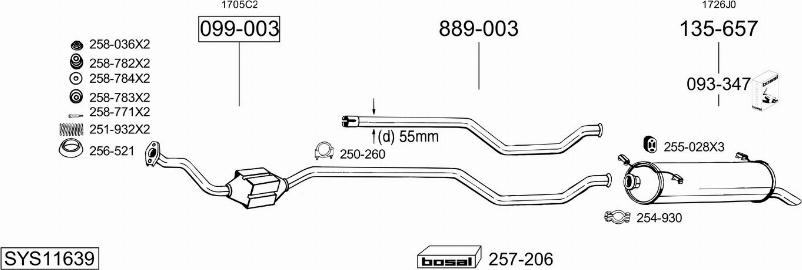 Bosal SYS11639 - Izplūdes gāzu sistēma ps1.lv