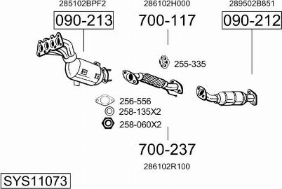 Bosal SYS11073 - Izplūdes gāzu sistēma ps1.lv