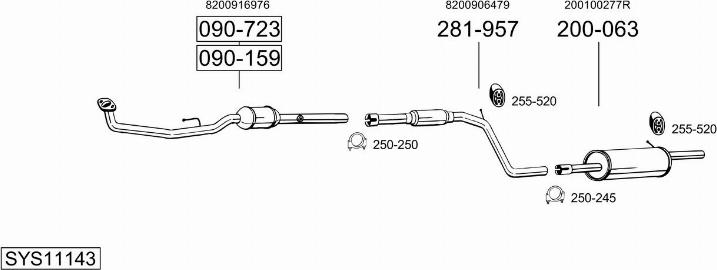 Bosal SYS11143 - Izplūdes gāzu sistēma ps1.lv