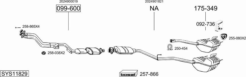 Bosal SYS11829 - Izplūdes gāzu sistēma ps1.lv