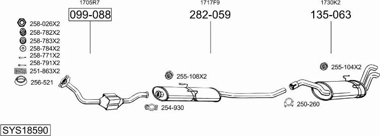 Bosal SYS18590 - Izplūdes gāzu sistēma ps1.lv