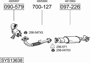 Bosal SYS13638 - Izplūdes gāzu sistēma ps1.lv