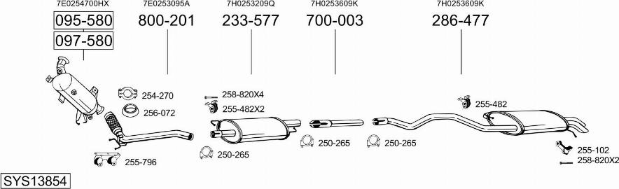 Bosal SYS13854 - Izplūdes gāzu sistēma ps1.lv