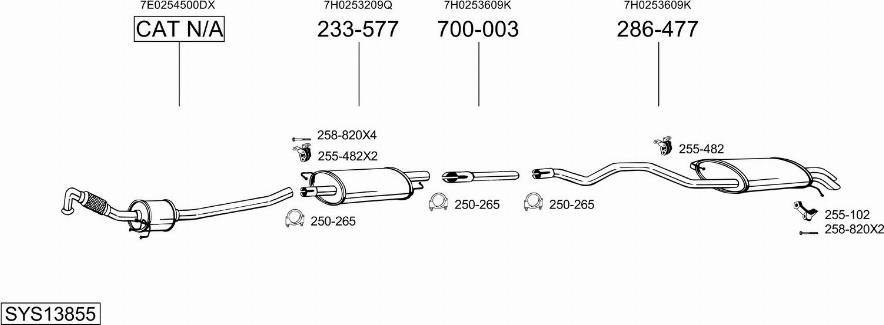 Bosal SYS13855 - Izplūdes gāzu sistēma ps1.lv