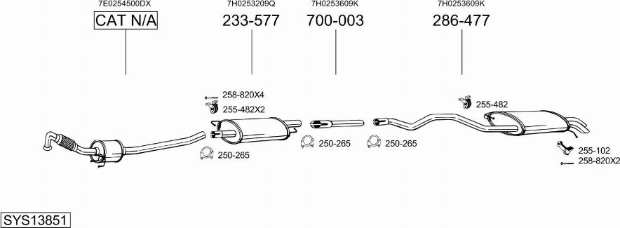 Bosal SYS13851 - Izplūdes gāzu sistēma ps1.lv