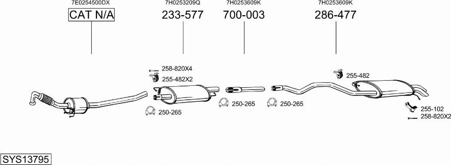 Bosal SYS13795 - Izplūdes gāzu sistēma ps1.lv