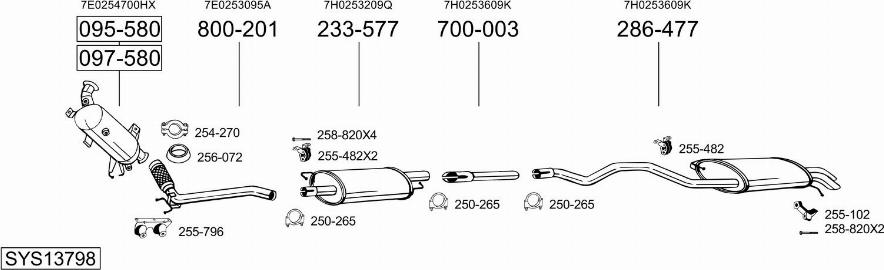 Bosal SYS13798 - Izplūdes gāzu sistēma ps1.lv