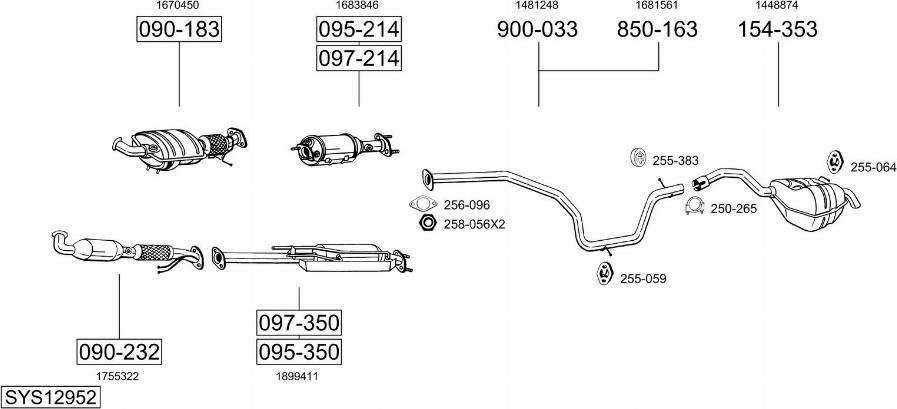 Bosal SYS12952 - Izplūdes gāzu sistēma ps1.lv