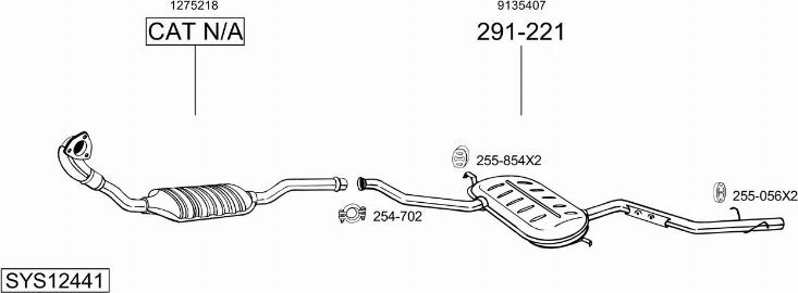 Bosal SYS12441 - Izplūdes gāzu sistēma ps1.lv