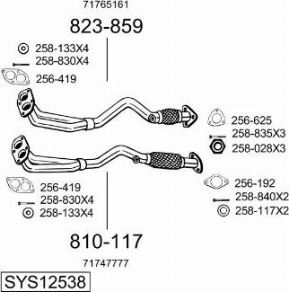 Bosal SYS12538 - Izplūdes gāzu sistēma ps1.lv