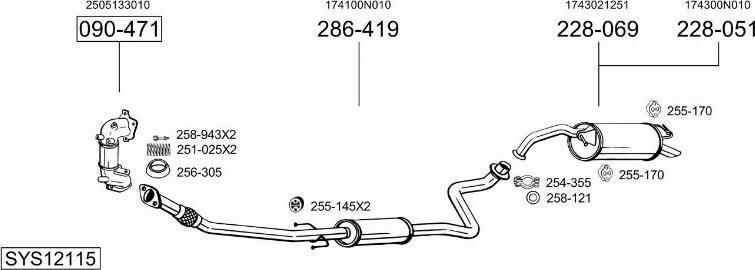 Bosal SYS12115 - Izplūdes gāzu sistēma ps1.lv