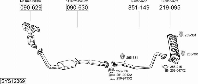 Bosal SYS12369 - Izplūdes gāzu sistēma ps1.lv