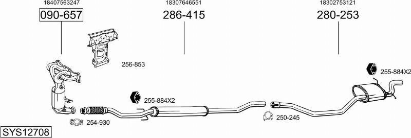 Bosal SYS12708 - Izplūdes gāzu sistēma ps1.lv