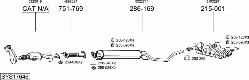 Bosal SYS17646 - Izplūdes gāzu sistēma ps1.lv