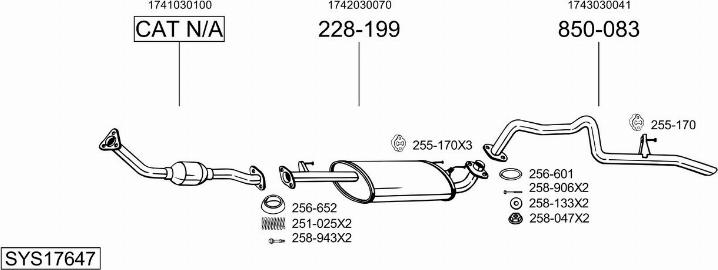 Bosal SYS17647 - Izplūdes gāzu sistēma ps1.lv