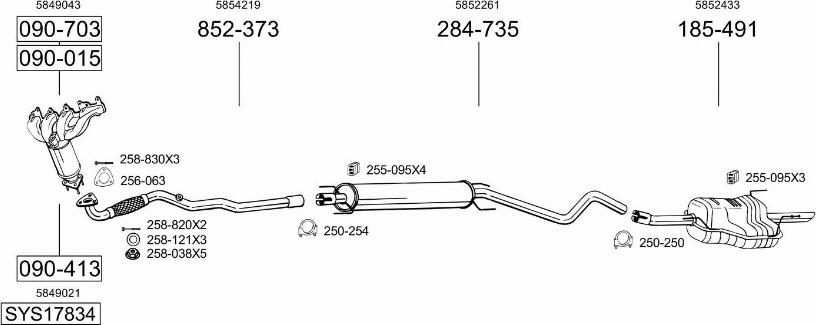 Bosal SYS17834 - Izplūdes gāzu sistēma ps1.lv