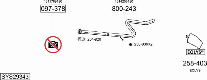 Bosal SYS29343 - Izplūdes gāzu sistēma ps1.lv