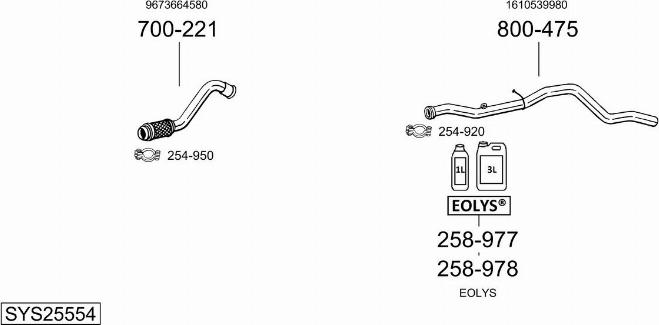 Bosal SYS25554 - Izplūdes gāzu sistēma ps1.lv