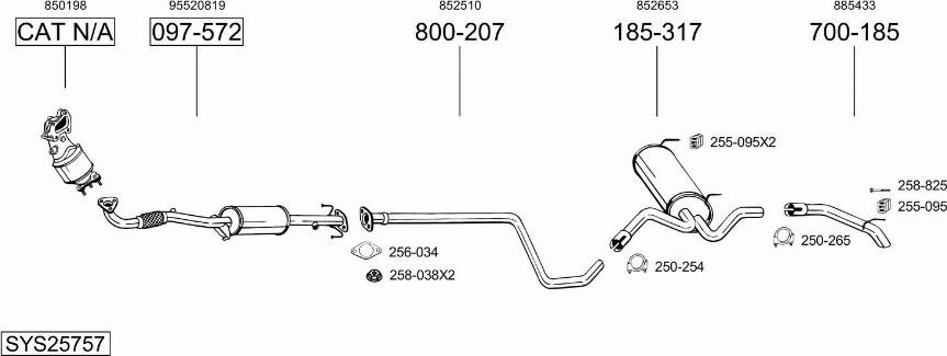 Bosal SYS25757 - Izplūdes gāzu sistēma ps1.lv