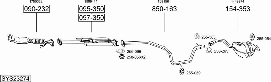 Bosal SYS23274 - Izplūdes gāzu sistēma ps1.lv