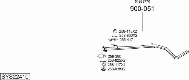 Bosal SYS22410 - Izplūdes gāzu sistēma ps1.lv