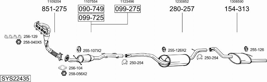 Bosal SYS22435 - Izplūdes gāzu sistēma ps1.lv