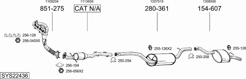 Bosal SYS22436 - Izplūdes gāzu sistēma ps1.lv