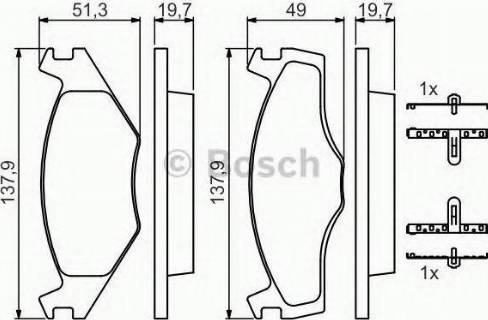 BOSCH 986468873 - Bremžu uzliku kompl., Disku bremzes ps1.lv