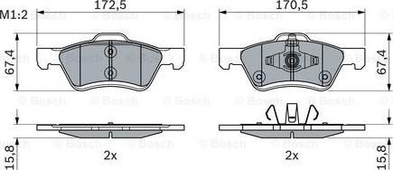 BOSCH 0 986 494 960 - Bremžu uzliku kompl., Disku bremzes ps1.lv