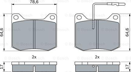 BOSCH 0 986 494 938 - Bremžu uzliku kompl., Disku bremzes ps1.lv