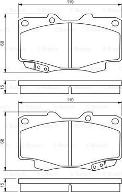 BOSCH 0 986 494 497 - Bremžu uzliku kompl., Disku bremzes ps1.lv