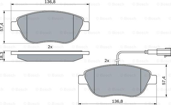 BOSCH 0 986 494 464 - Bremžu uzliku kompl., Disku bremzes ps1.lv