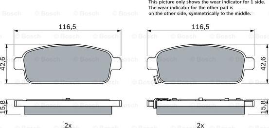 BOSCH 0 986 494 435 - Bremžu uzliku kompl., Disku bremzes ps1.lv