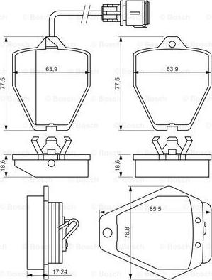 BOSCH 0 986 494 436 - Bremžu uzliku kompl., Disku bremzes ps1.lv