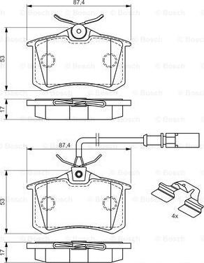 BOSCH 0 986 494 599 - Bremžu uzliku kompl., Disku bremzes ps1.lv