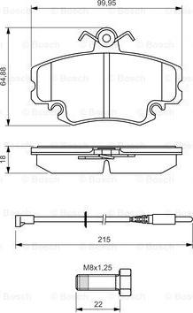 BOSCH 0 986 494 522 - Bremžu uzliku kompl., Disku bremzes ps1.lv